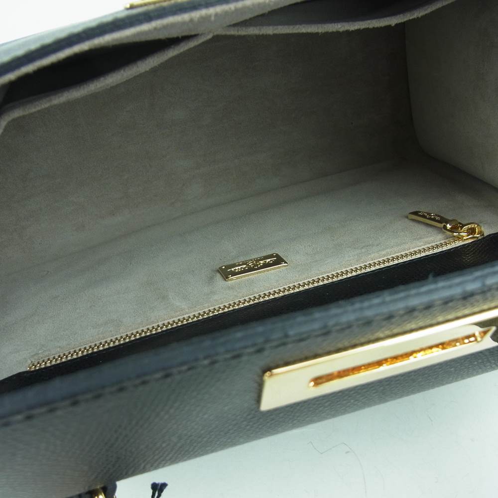 カルボッティ イタリア製 ELENA 243 エレナ 2WAY ショルダー ハンド バッグ ブラック系【美品】【中古】