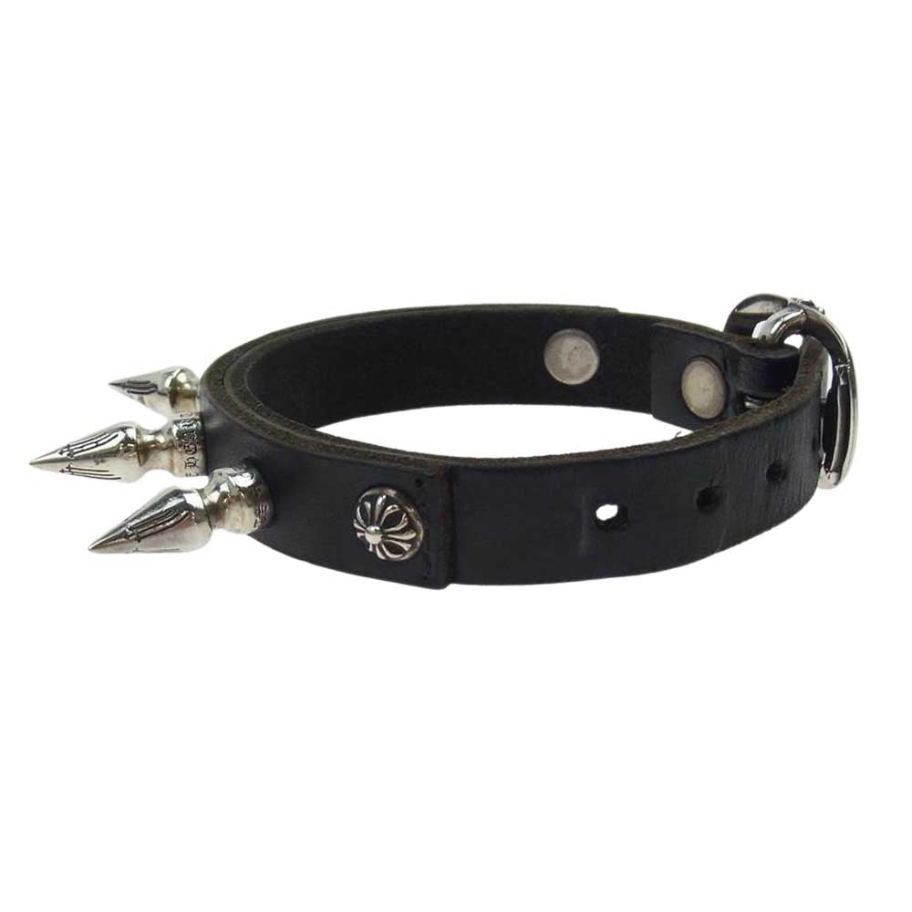 CHROME HEARTS クロムハーツ（原本有） GNSLNGR W/SPKS SGL RW ガンスリンガー スパイク レザーブレスレット ダークブラウン系【中古】