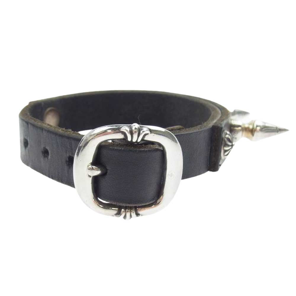 CHROME HEARTS クロムハーツ（原本有） GNSLNGR W/SPKS SGL RW ガンスリンガー スパイク レザーブレスレット ダークブラウン系【中古】