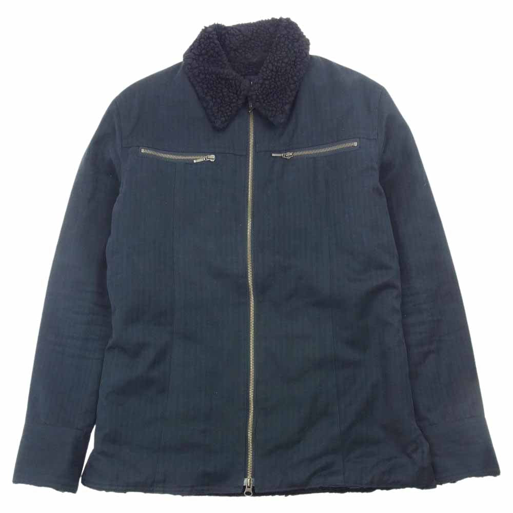 SHELLAC シェラック 12312 裏ボア ヘリンボーンコットン ワークジャケット ブラック系 48【中古】