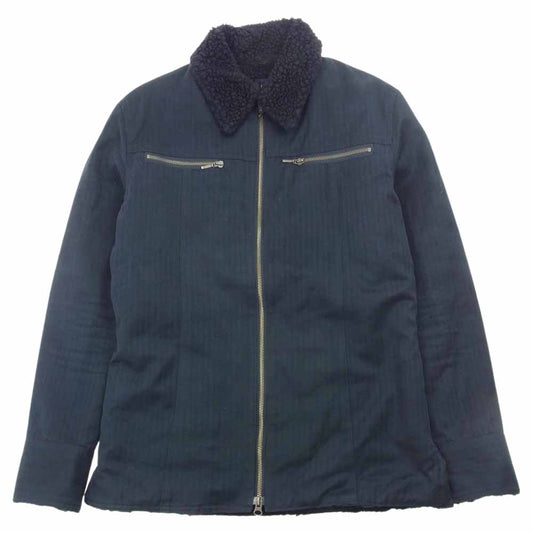 SHELLAC シェラック 12312 裏ボア ヘリンボーンコットン ワークジャケット ブラック系 48【中古】