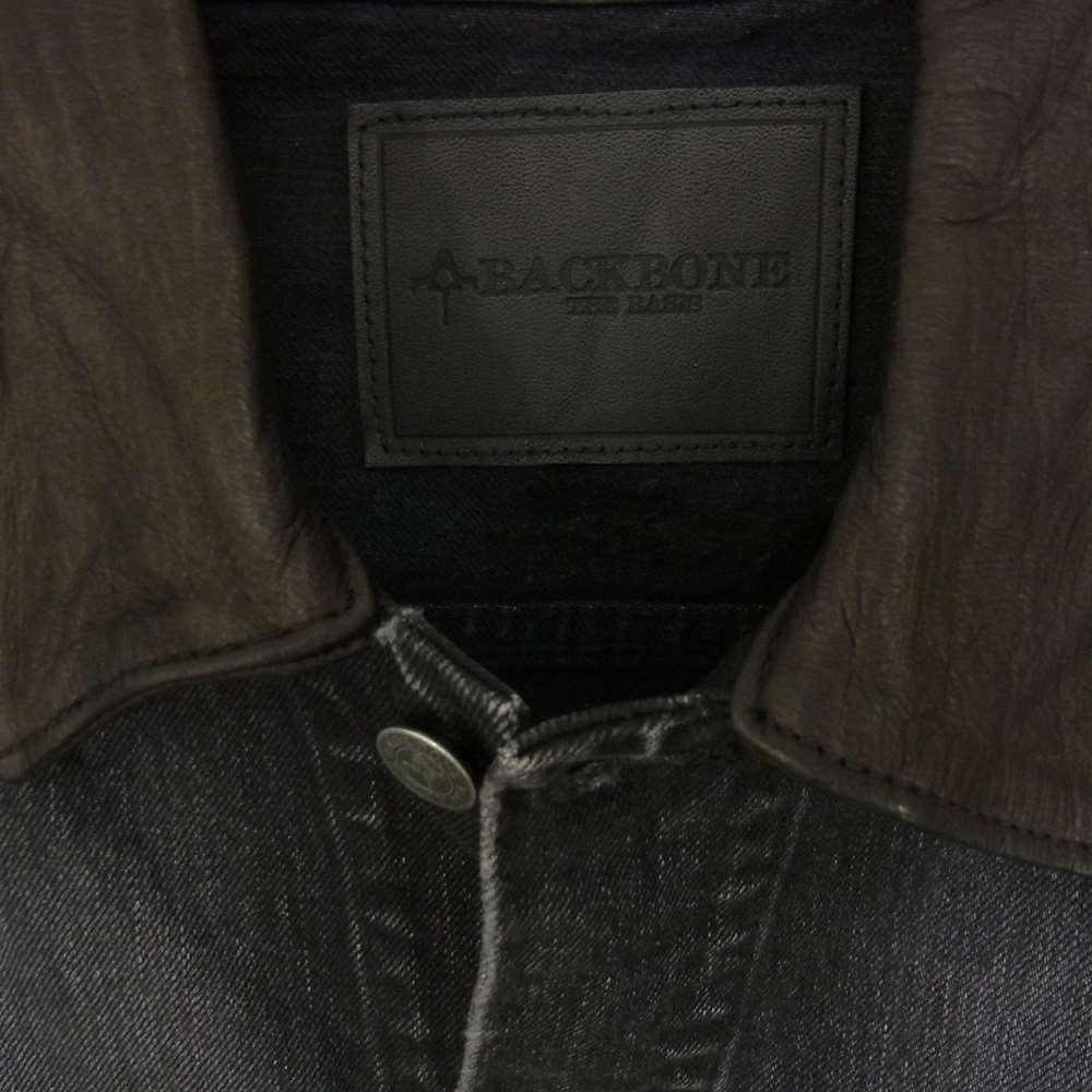BACKBONE バックボーン 10AW BB10FW-DB40 ディアスキン レザー切替 ダメージ加工 デニムジャケット L【中古】