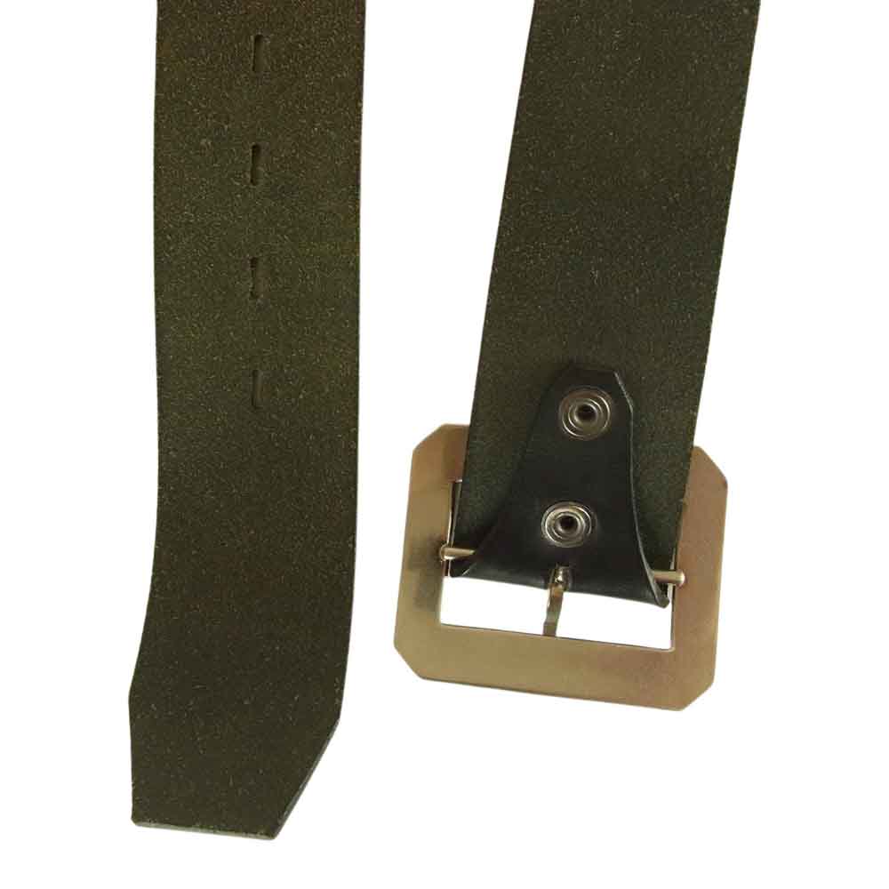BACKBONE バックボーン THE BASIS ベイシス ワイド バックル レザー ベルト ブラック系【中古】