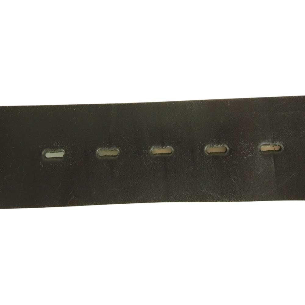 BACKBONE バックボーン THE BASIS ベイシス ワイド バックル レザー ベルト ブラック系【中古】