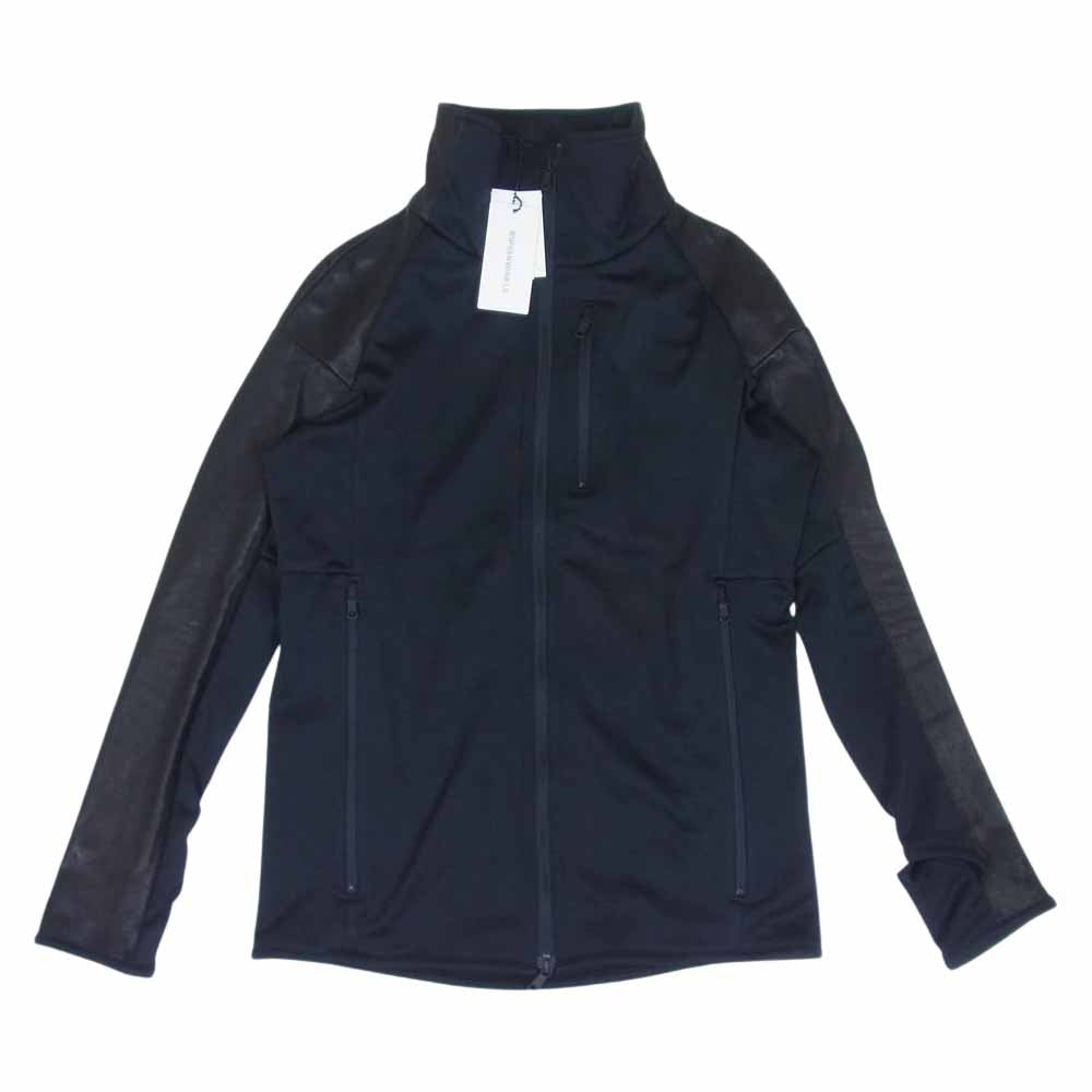 ripvanwinkle リップヴァンウィンクル RW-119 LEATHER JERSEY JACKET レザー ジャージー 切替 トラック ジャケット ブラック系 5【中古】