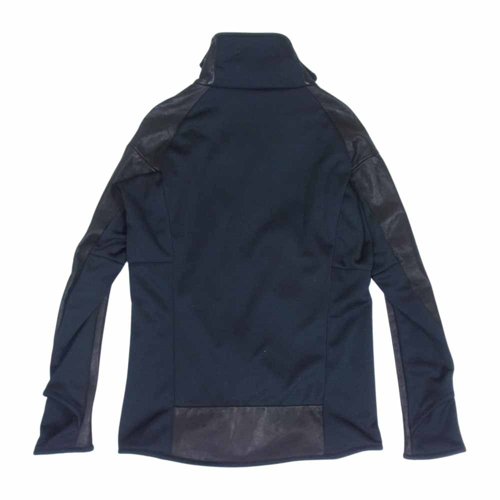 ripvanwinkle リップヴァンウィンクル RW-119 LEATHER JERSEY JACKET レザー ジャージー 切替 トラック ジャケット ブラック系 5【中古】