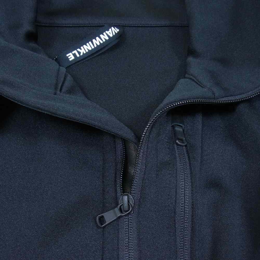 ripvanwinkle リップヴァンウィンクル RW-119 LEATHER JERSEY JACKET レザー ジャージー 切替 トラック ジャケット ブラック系 5【中古】