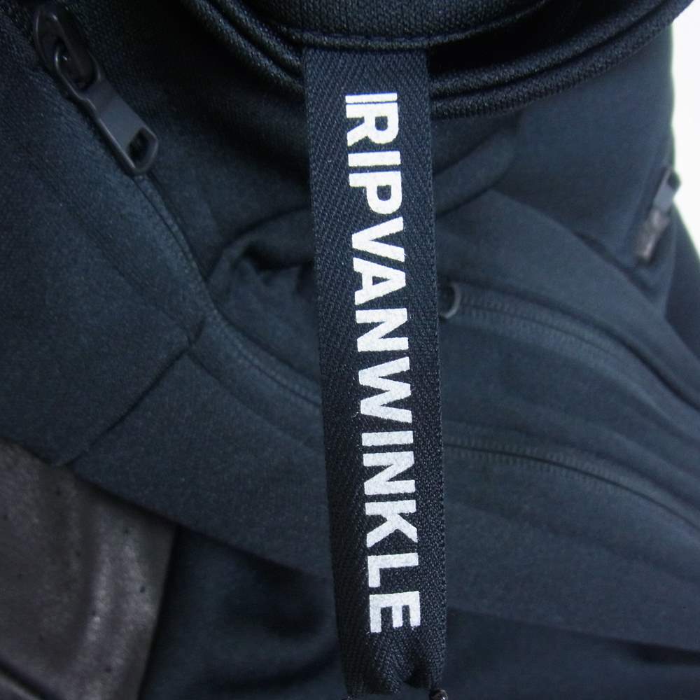 ripvanwinkle リップヴァンウィンクル RW-119 LEATHER JERSEY JACKET レザー ジャージー 切替 トラック ジャケット ブラック系 5【中古】