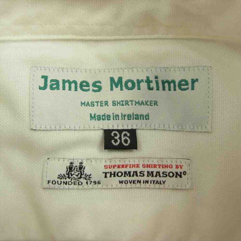 ジェームスモルティマー THOMAS MASON トーマスメイソン オックスフォード B.D ボタンダウン シャツ ホワイト系 36【中古】