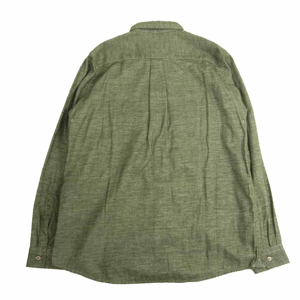 and wander アンドワンダー AW83-FT017 thermo nell shirts サーモライト ネル シャツ グリーン系 3【美品】【中古】