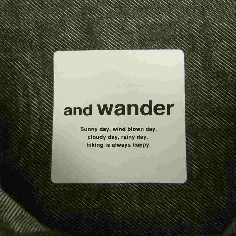 and wander アンドワンダー AW83-FT017 thermo nell shirts サーモライト ネル シャツ グリーン系 3【美品】【中古】