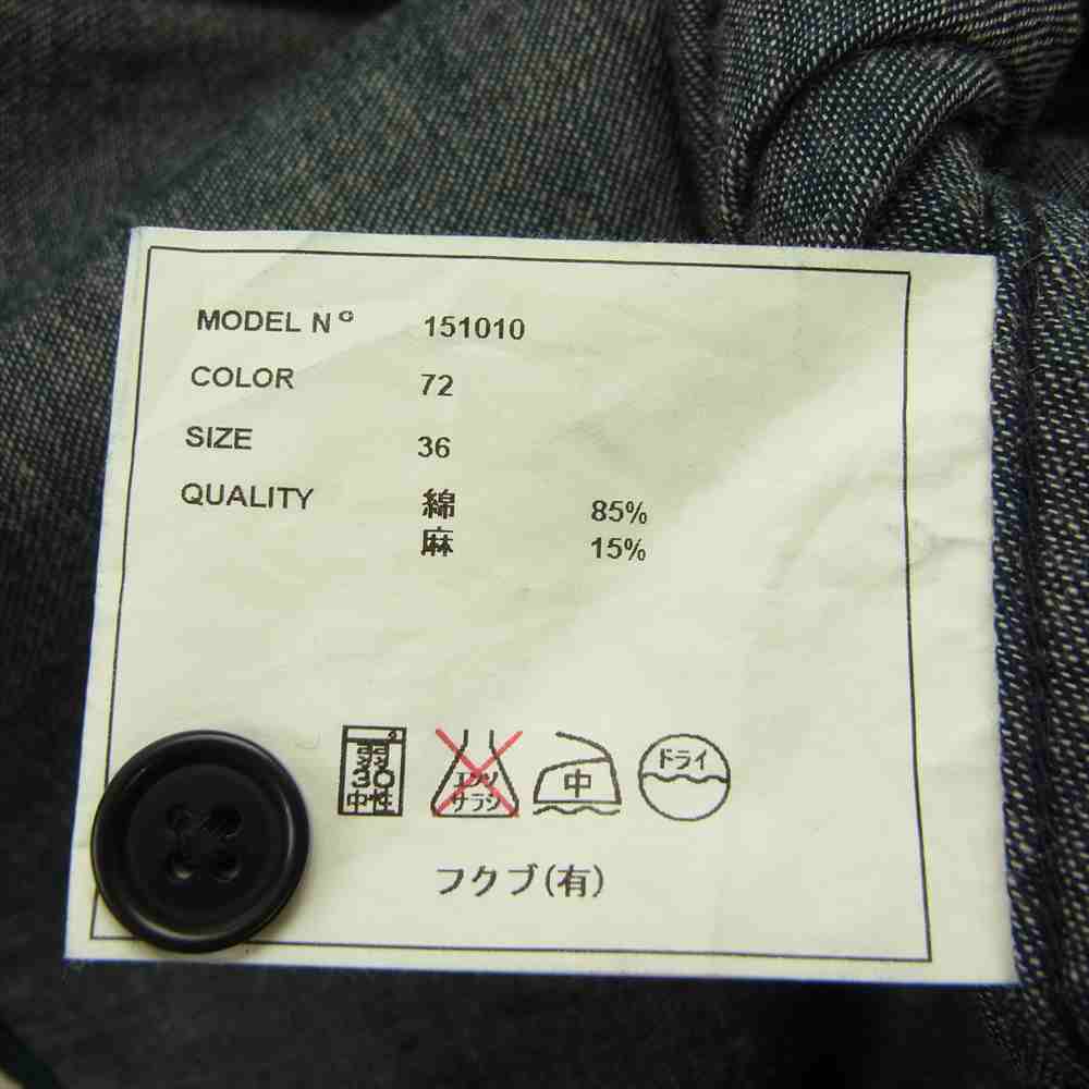 YAECA ヤエカ 151010 LIKE WEAR ベイカー デニム シャツ インディゴブルー系 36【中古】