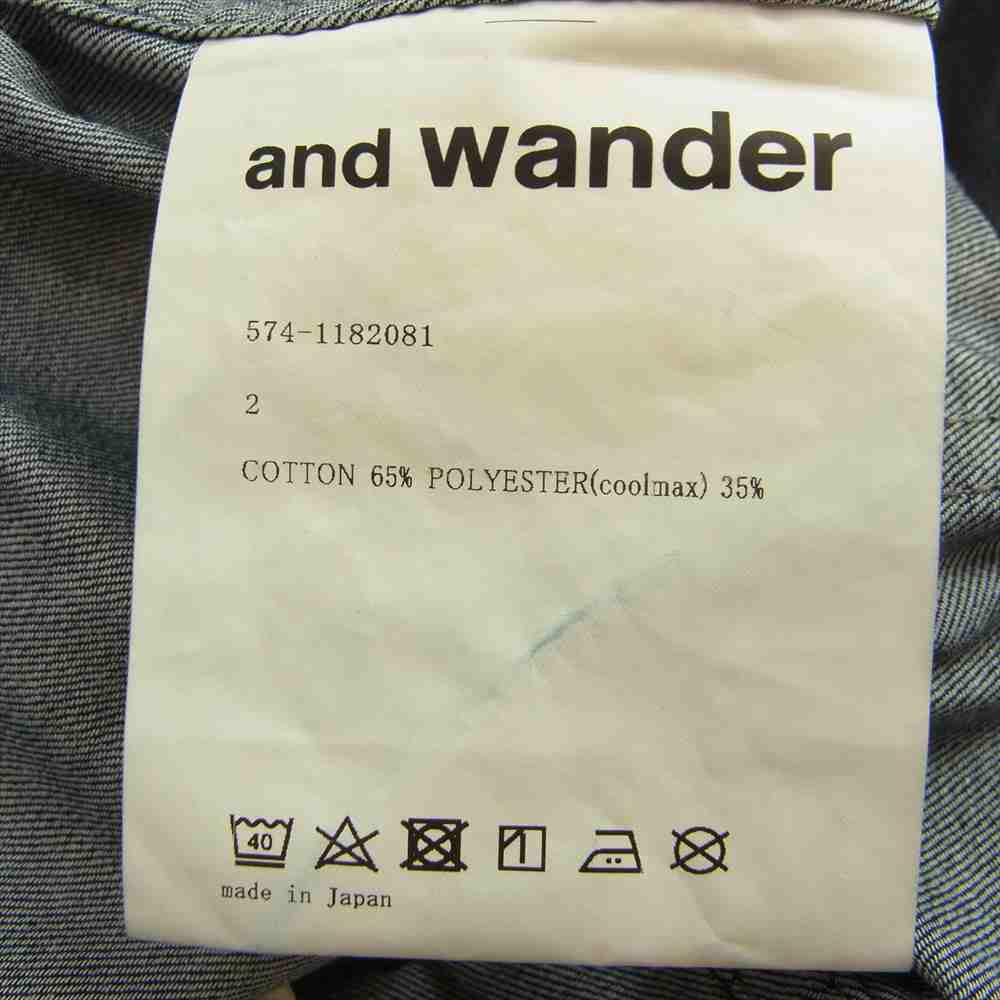 and wander アンドワンダー 574-1182081 dry easy denim pants クールマックス ドライ イージー デニム パンツ インディゴブルー系 2【新古品】【未使用】【中古】