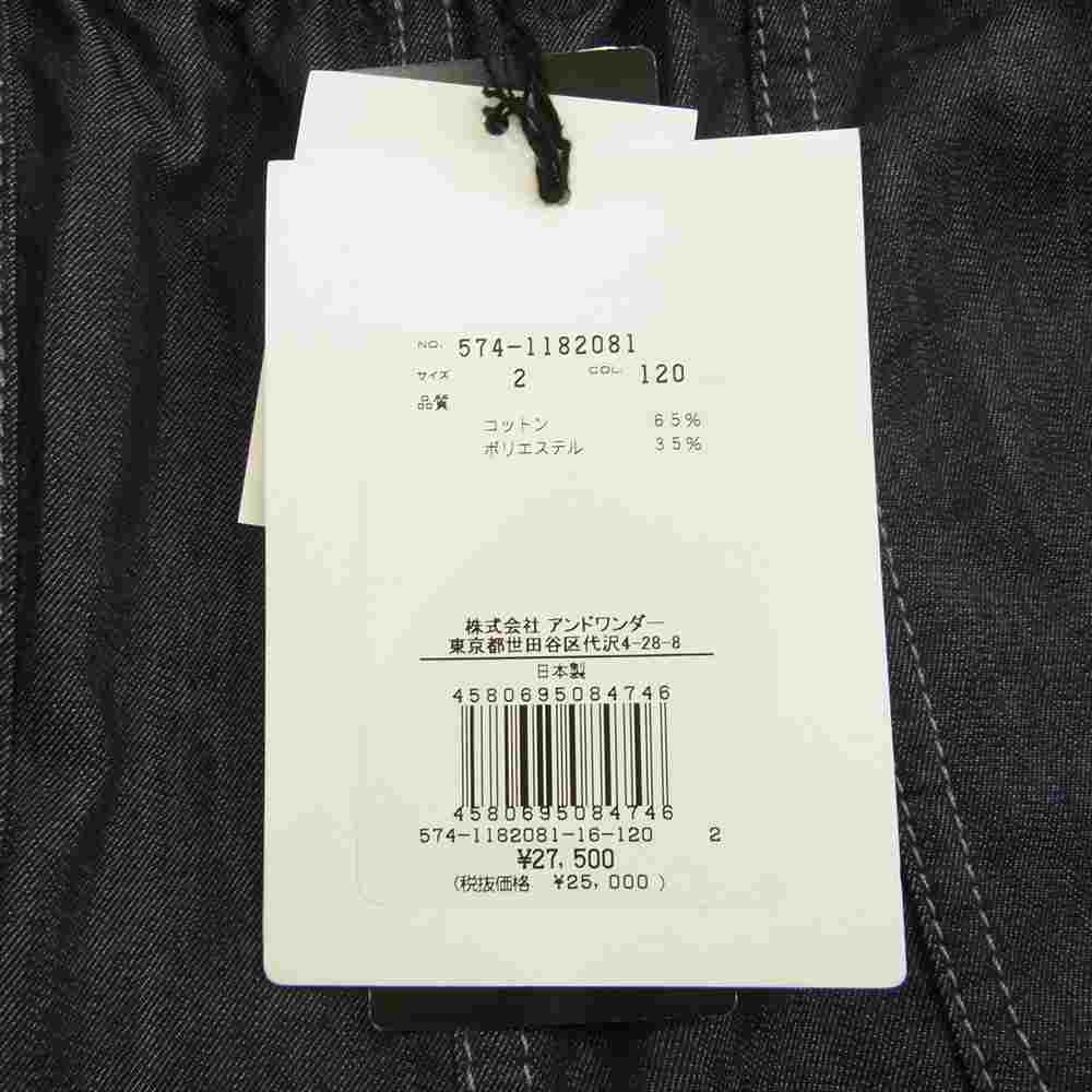 and wander アンドワンダー 574-1182081 dry easy denim pants クールマックス ドライ イージー デニム パンツ インディゴブルー系 2【新古品】【未使用】【中古】