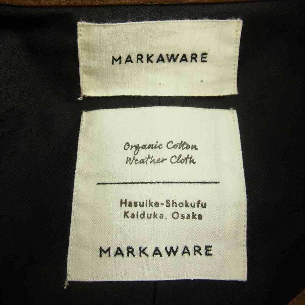markaware マーカウェア A19C-03CO02C WAYFARER COAT ORGANIC COTTON WEATHER CLOTH コットンウェザークロス ウェイファーラー コート ブラウン系 1【極上美品】【中古】