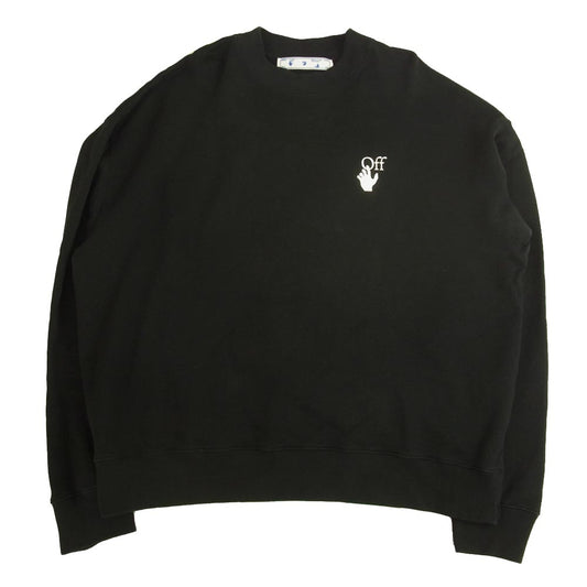 OFF-WHITE オフホワイト 国内正規品 20AW OMBA025F20FLE007 CUT HERE ARROW SWEATSHIRT アロー ハンドオフ プリント クルーネック スウェット ブラック系 L【中古】