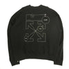OFF-WHITE オフホワイト 国内正規品 20AW OMBA025F20FLE007 CUT HERE ARROW SWEATSHIRT アロー ハンドオフ プリント クルーネック スウェット ブラック系 L【中古】