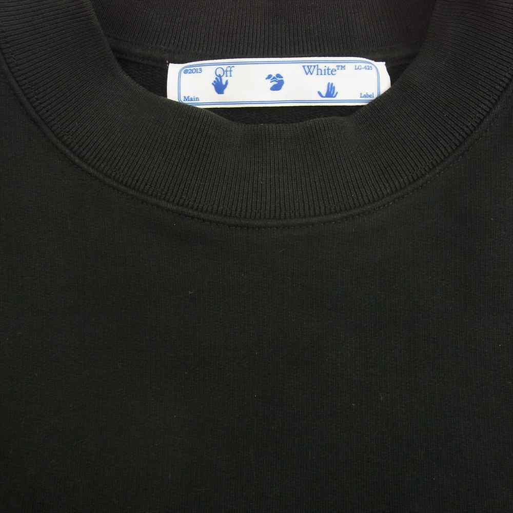 OFF-WHITE オフホワイト 国内正規品 20AW OMBA025F20FLE007 CUT HERE ARROW SWEATSHIRT アロー ハンドオフ プリント クルーネック スウェット ブラック系 L【中古】