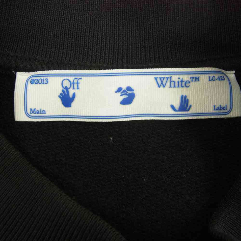 OFF-WHITE オフホワイト 国内正規品 20AW OMBA025F20FLE007 CUT HERE ARROW SWEATSHIRT アロー ハンドオフ プリント クルーネック スウェット ブラック系 L【中古】