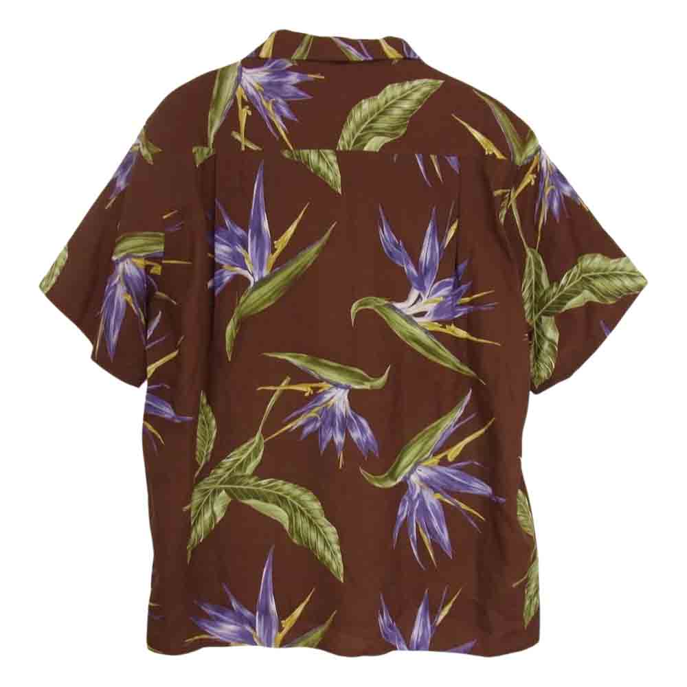 WACKO MARIA ワコマリア WMGP-OVERFLOW-HI01 OVER FLOW HAWAIIAN SHIRTS オーバーフロー 極楽鳥花柄 ハワイアンシャツ ダークブラウン系 S【新古品】【未使用】【中古】