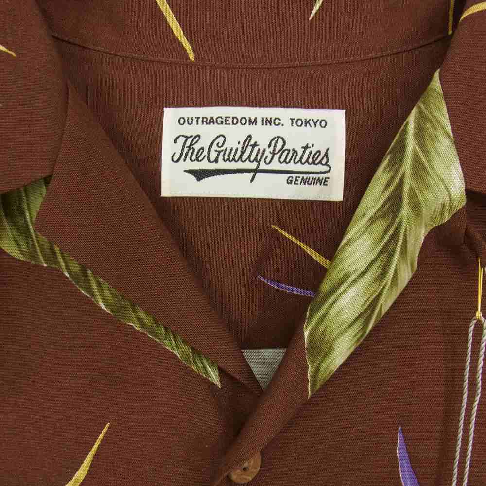 WACKO MARIA ワコマリア WMGP-OVERFLOW-HI01 OVER FLOW HAWAIIAN SHIRTS オーバーフロー 極楽鳥花柄 ハワイアンシャツ ダークブラウン系 S【新古品】【未使用】【中古】