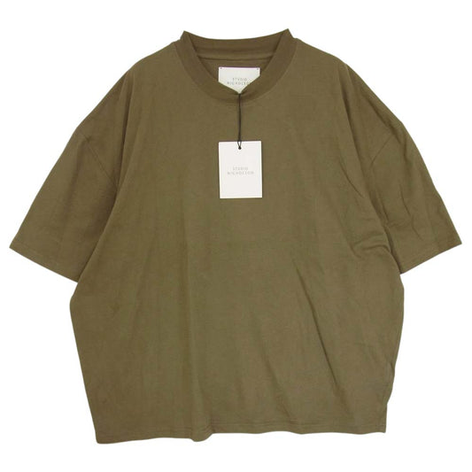 スタジオニコルソン SNM-088 LW COMPACT COTTON モックネック コンパクトコットン 半袖 Tシャツ カットソー オリーブ系 M【中古】
