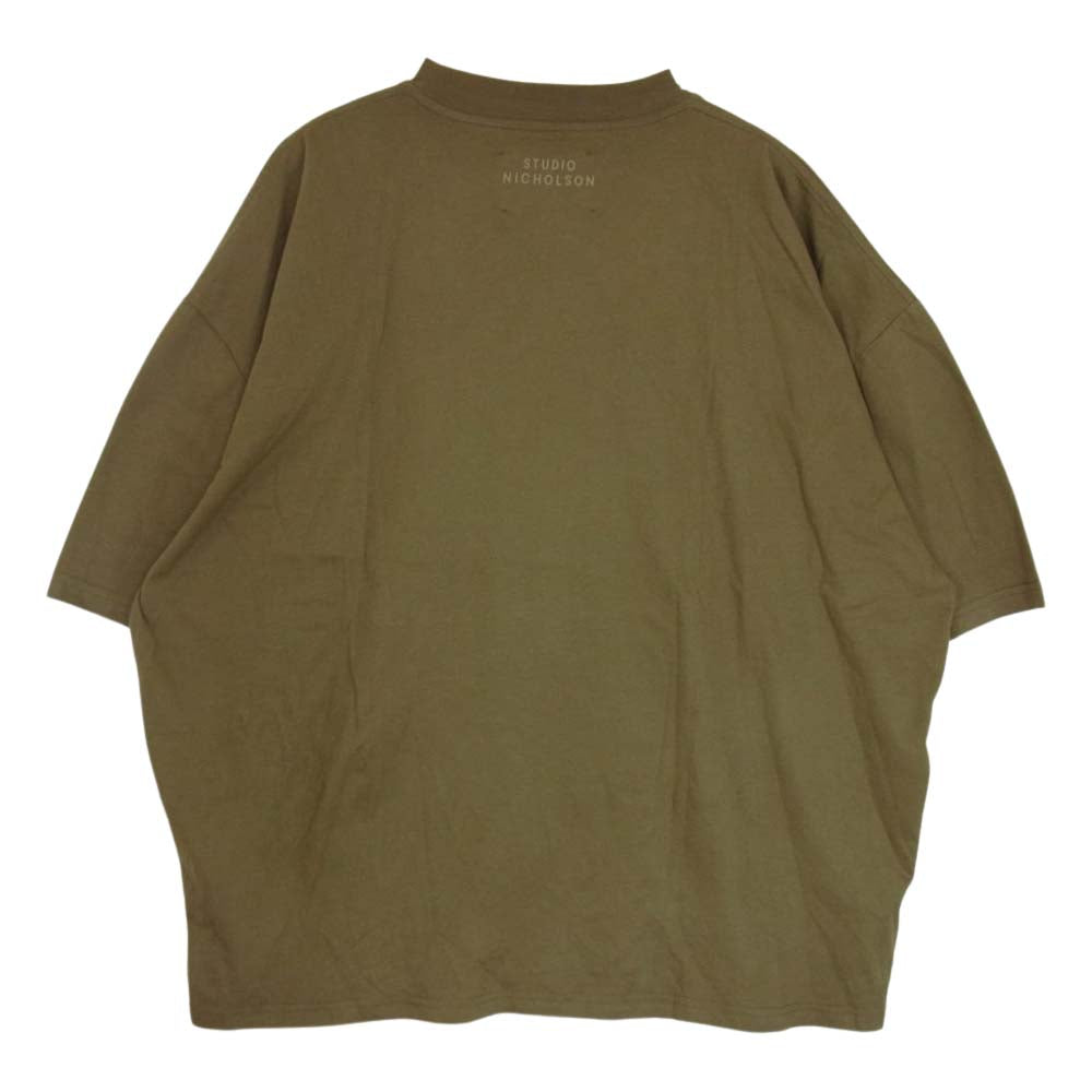 スタジオニコルソン SNM-088 LW COMPACT COTTON モックネック コンパクトコットン 半袖 Tシャツ カットソー オリーブ系 M【中古】