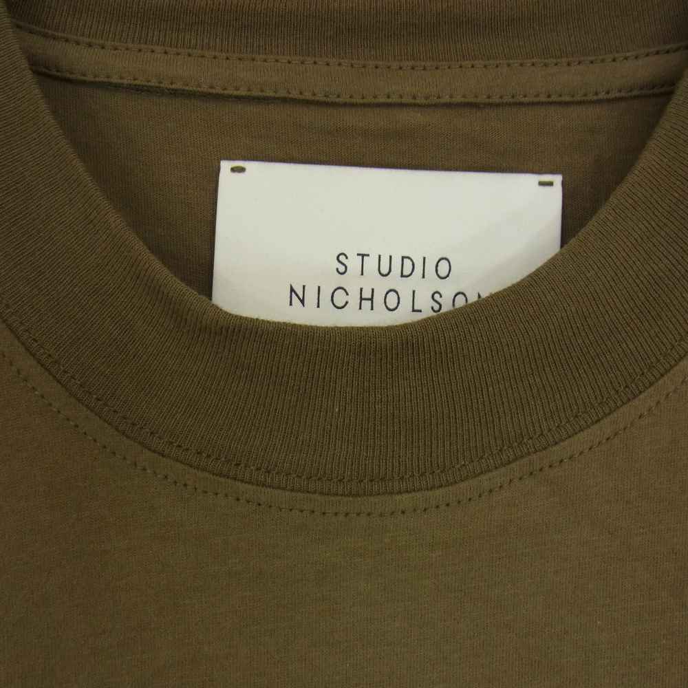 スタジオニコルソン SNM-088 LW COMPACT COTTON モックネック コンパクトコットン 半袖 Tシャツ カットソー オリーブ系 M【中古】