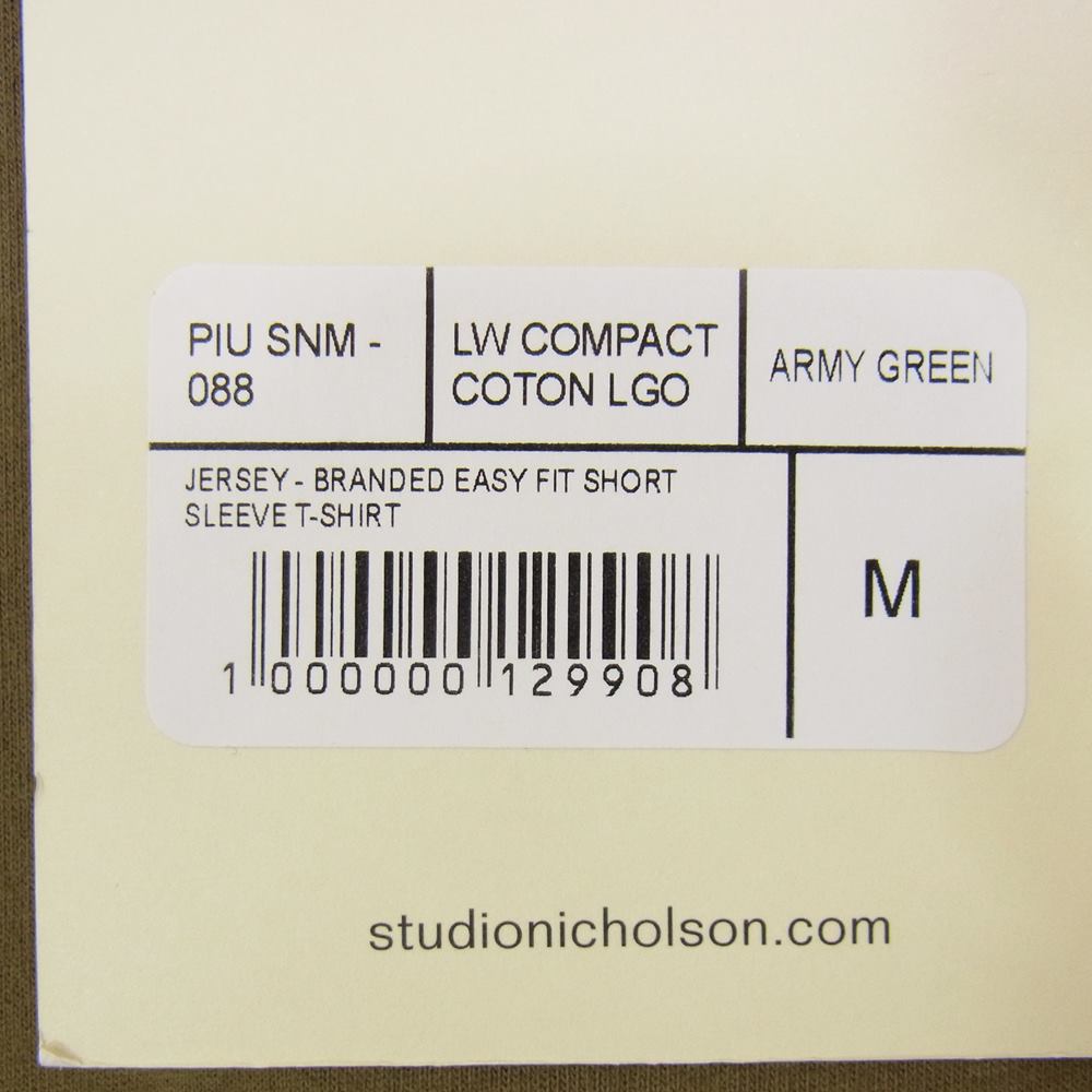 スタジオニコルソン SNM-088 LW COMPACT COTTON モックネック コンパクトコットン 半袖 Tシャツ カットソー オリーブ系 M【中古】