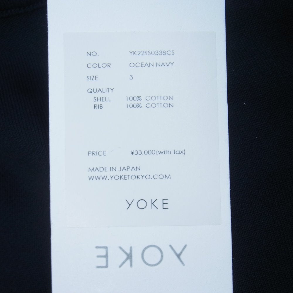 ヨーク 22SS YK22SS0338CS OVERSIZED PIPING SWEAT SHIRT オーバーサイズ パイピング サイドジップ スウェット ネイビー系 3【極上美品】【中古】
