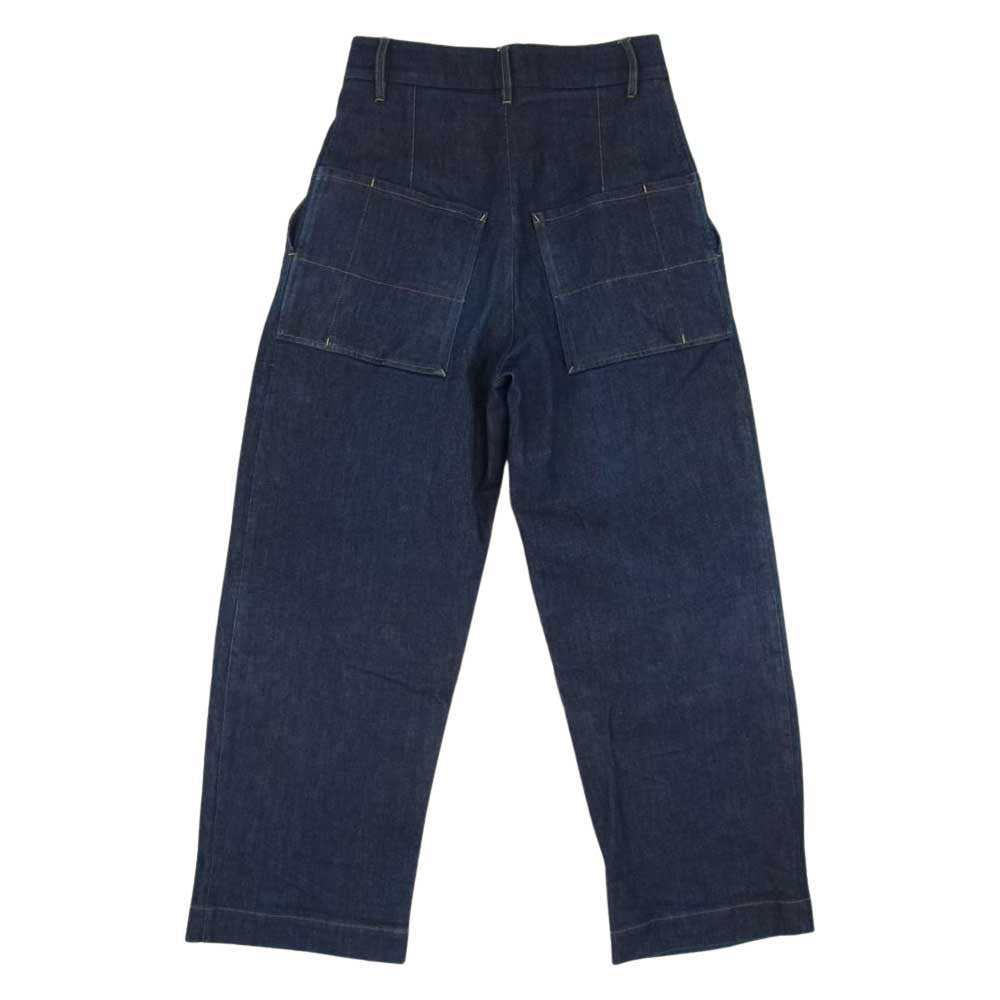 スタジオニコルソン SNM-009 VOLUME PANT WASHED DENIM PANTS タック ワイド ウォッシュド ボリューム デニムパンツ ブルー系 XS【中古】