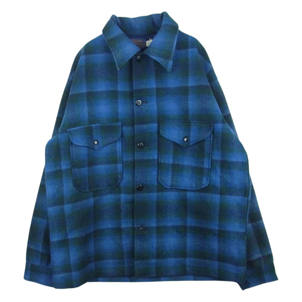 PENDLETON ペンドルトン ヴィンテージ 70s チェック CPO シャツ ジャケット ウール アメリカ製 ブルー系 L【中古】