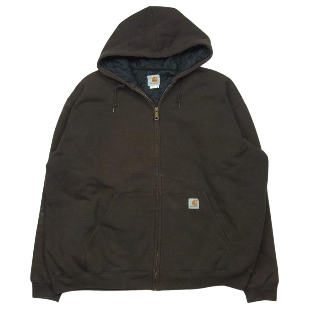 Carhartt カーハート キルトライニング スウェット パーカー ダークブラウン系 サイズ表記なし【中古】