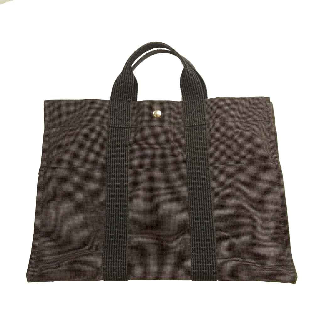 HERMES エルメス エールライン MM キャンバス トートバッグ グレー系【中古】