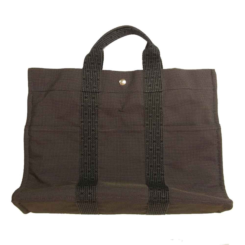 HERMES エルメス エールライン MM キャンバス トートバッグ グレー系 