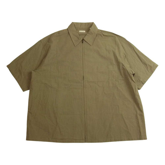 スティーブンアラン 8116-149-0308 C/L/RM ZIP SHORT SLEEVE SHIRT ジップ 半袖 シャツ カーキ系 XL【中古】