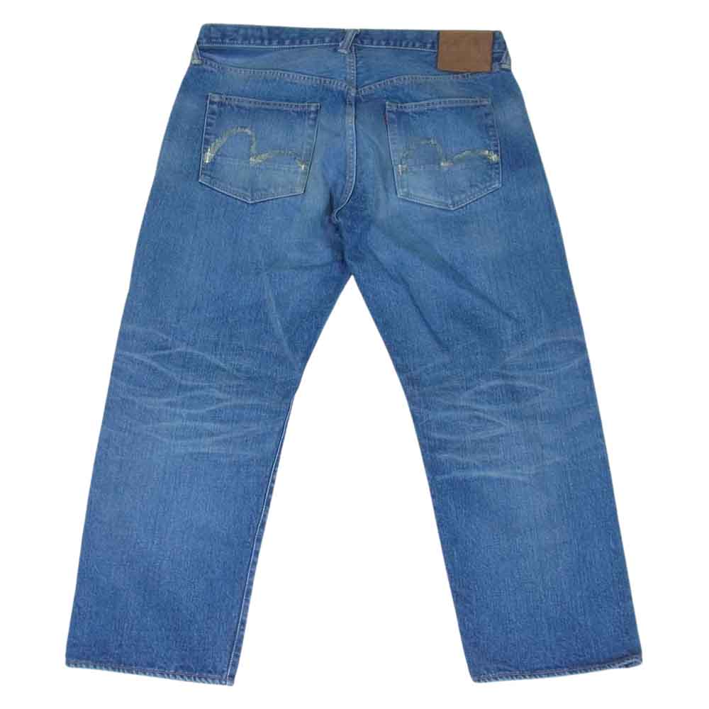 EVISU エヴィス カモメ ペンキ デニムパンツ ライトブルー インディゴブルー系 40【中古】