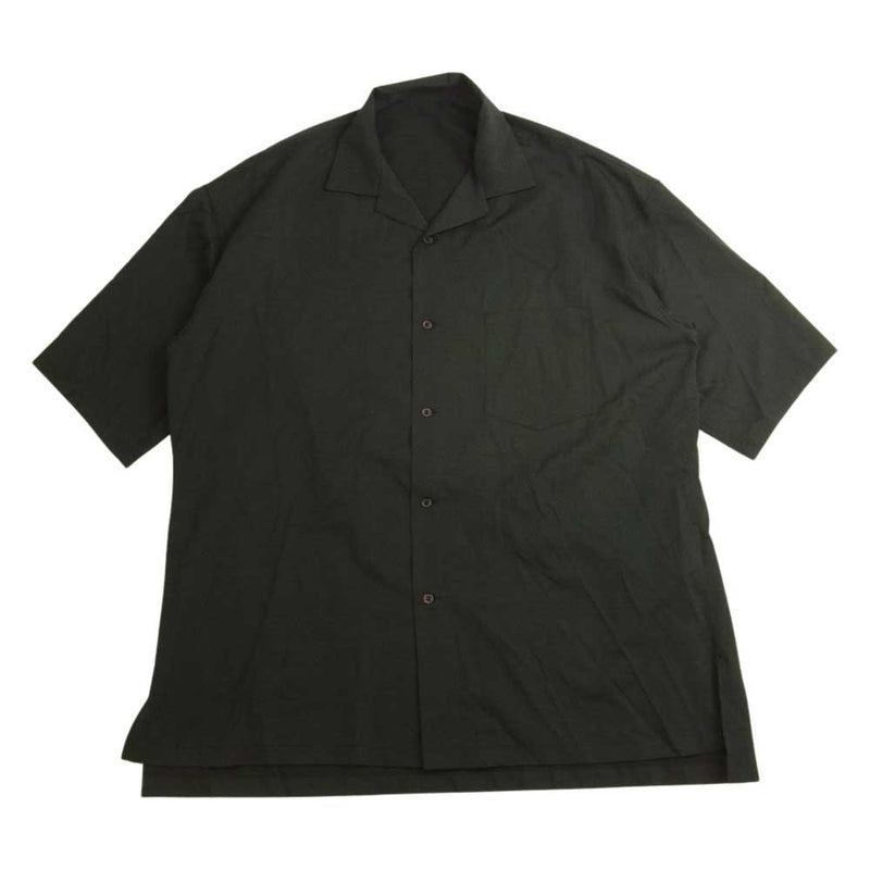 ダイワピア39 vf-30200118 ナイロン オープンカラー 半袖 シャツ ブラック系 4（XL）【美品】【中古】