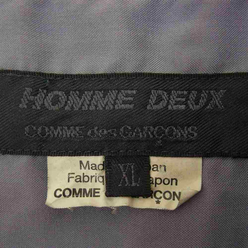 COMME des GARCONS HOMME DEUX コムデギャルソンオムドゥ 22SS DI-B038 AD2021 ポリエステル ポケット付き 半袖 シャツ グレー系 XL【中古】