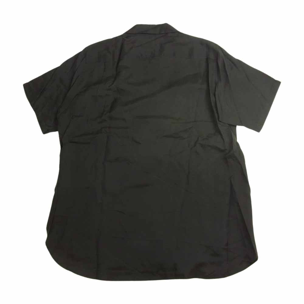 Yohji Yamamoto POUR HOMME ヨウジヤマモトプールオム 18SS HW-B74-238 キュプラ オープンカラー 半袖 シャツ ブラック系 3（L）【中古】