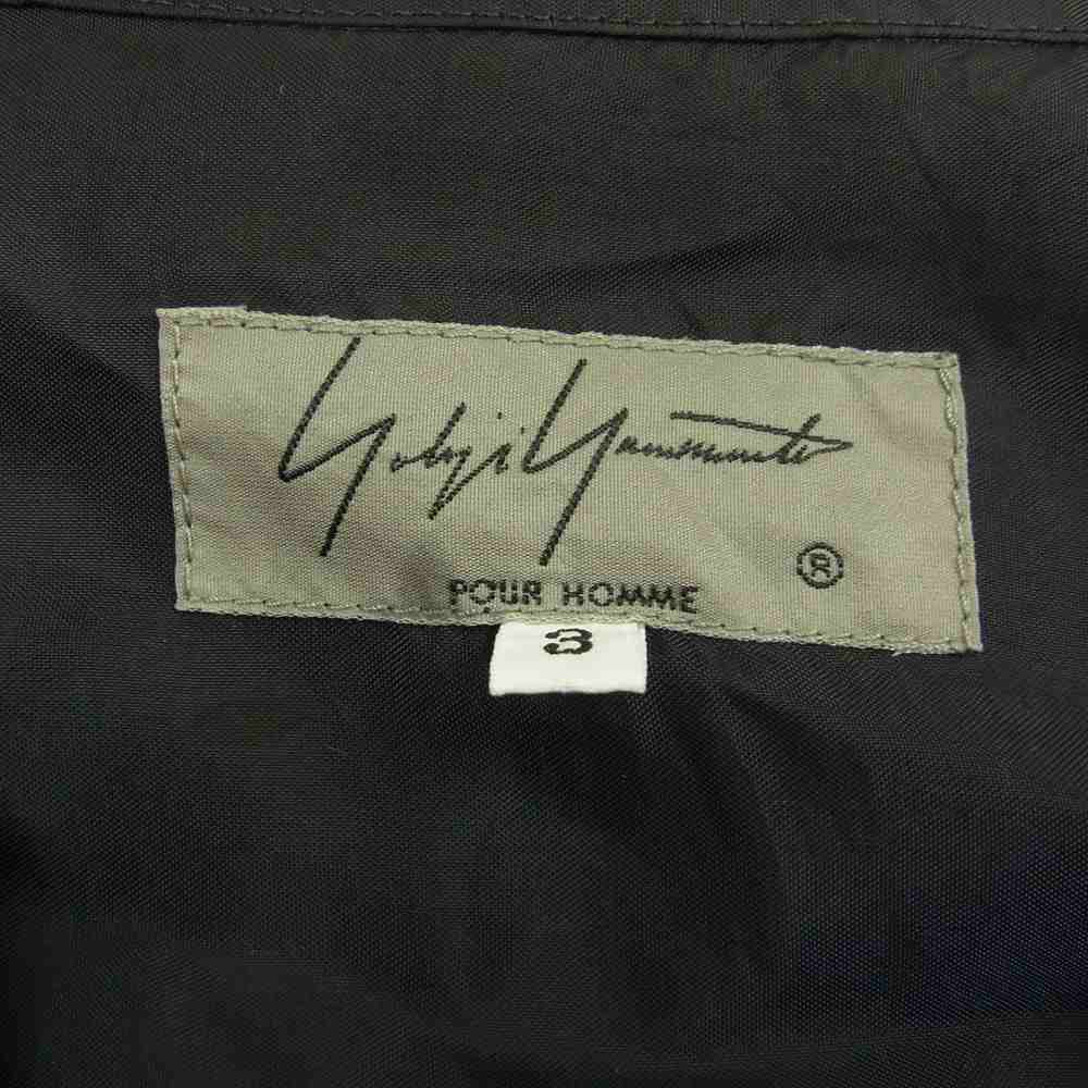 Yohji Yamamoto POUR HOMME ヨウジヤマモトプールオム 18SS HW-B74-238 キュプラ オープンカラー 半袖 シャツ ブラック系 3（L）【中古】