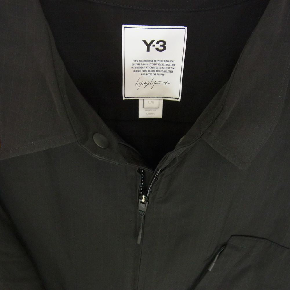 Yohji Yamamoto ヨウジヤマモト Y-3 GV4224 A2E001 CLASSIC LIGHT RIPSTOP OVERSHIRT ワイスリー クラシック ライト リップストップ オーバーシャツ ブラック系 L/G【中古】
