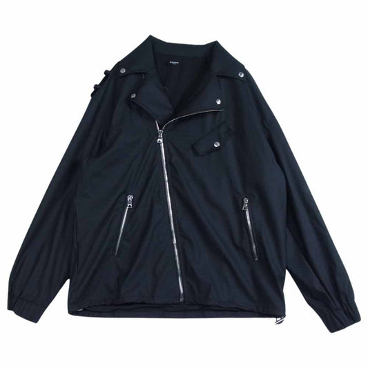 BALMAIN バルマン TG095XC03 GIACCA BIKER バックロゴ ジャッカ バイカー ライダース ブラック系 48【中古】