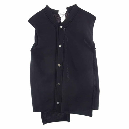 COMME des GARCONS HOMME PLUS コムデギャルソンオムプリュス PI-N014 AD2021 アシンメトリー ニット ベスト ブラック系 L【美品】【中古】