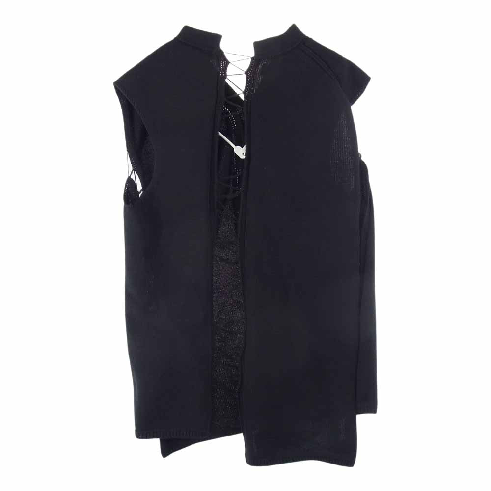 COMME des GARCONS HOMME PLUS コムデギャルソンオムプリュス PI-N014 AD2021 アシンメトリー ニット ベスト ブラック系 L【美品】【中古】