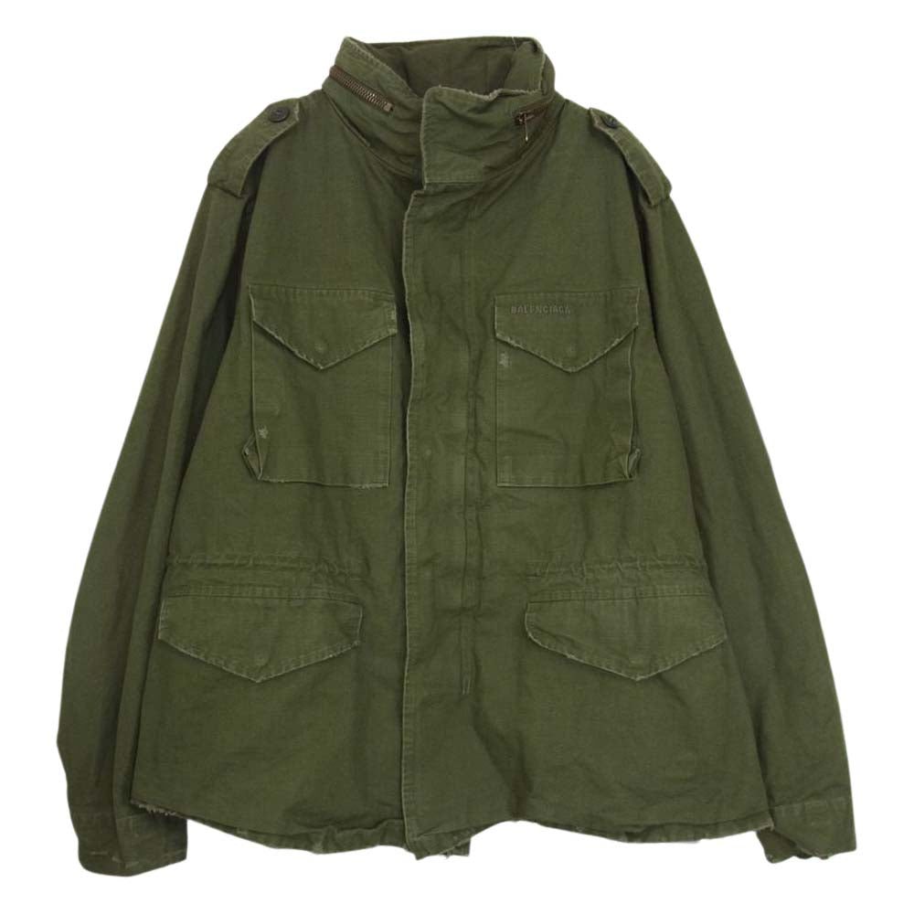 BALENCIAGA バレンシアガ 704498 Military Parka ミリタリー カーキ系 1【極上美品】【中古】