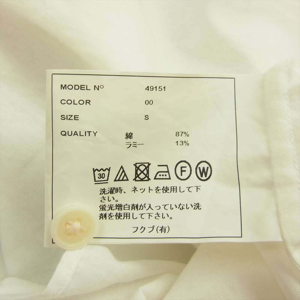 YAECA ヤエカ 49151 WRITE BUTTON SHIRT ラミー混コットン ボタン