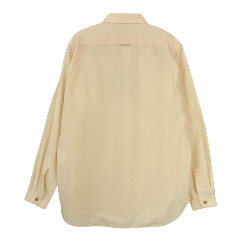 YAECA ヤエカ 48152 WRITE BUTTON SHIRT NATURAL ナチュラル ウッドボタン シャツ ベージュ系 S【中古】