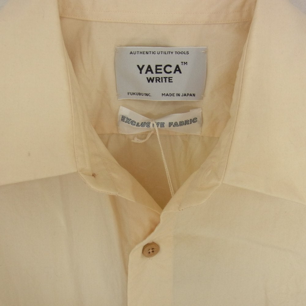 YAECA ヤエカ 48152 WRITE BUTTON SHIRT NATURAL ナチュラル ウッドボタン シャツ ベージュ系 S【中古】