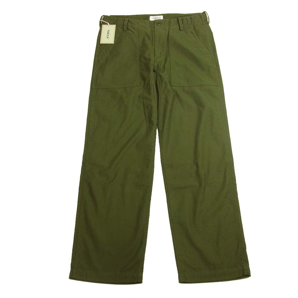 YAECA ヤエカ 20603 LIKE WEAR BAKER PANTS SATIN サテン ベイカー パンツ カーキ系 SMALL-REGULAR【美品】【中古】